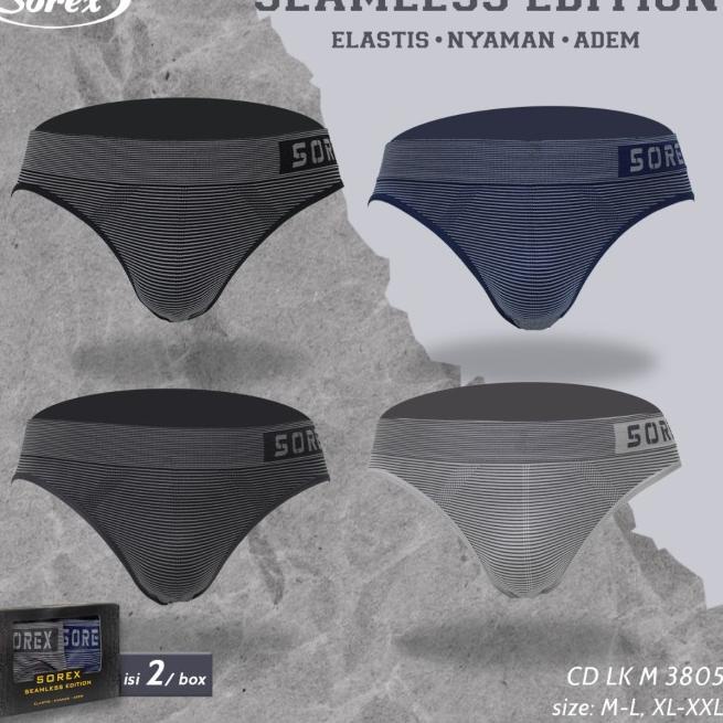 Isi 2pcs - Sorex Sport Cd Seamless Edition Men Anti Nyeplak CD 3805 - XL-XXL