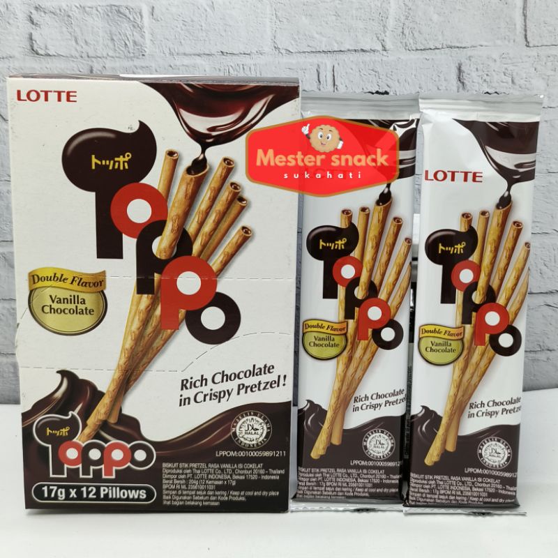 Lotte Toppo Vanilla Chocolate (1 pack isi 12 pcs)