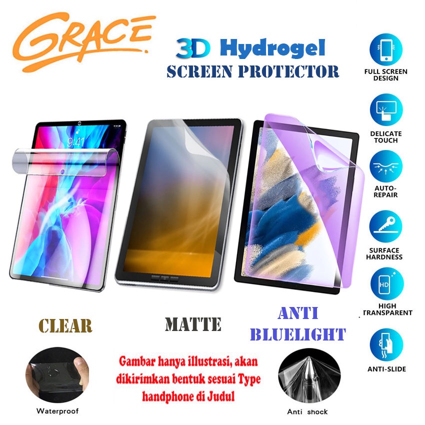 Grace Hydrogel for Apple iPad 9.7 2018 - iPad 6th Gen - 9.7 inch - Screen and Back Protector
