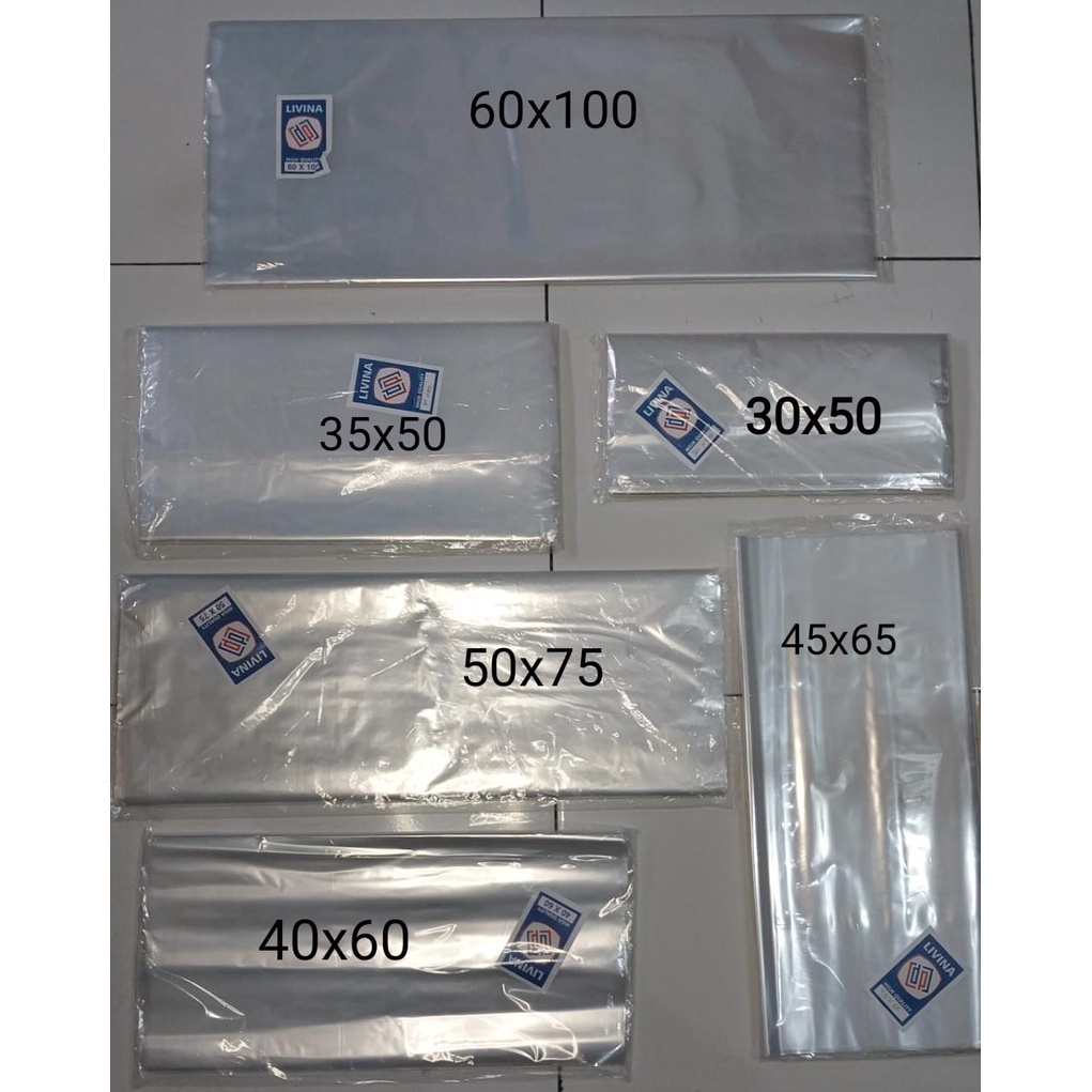 Kantong Plastik PP Bening laundry 30x45 / 30x50 / 35x50/ 40x60 / 45x65 / 50x75 / 60x100 plastik sayur ikan kerupuk kaku bening kiloan