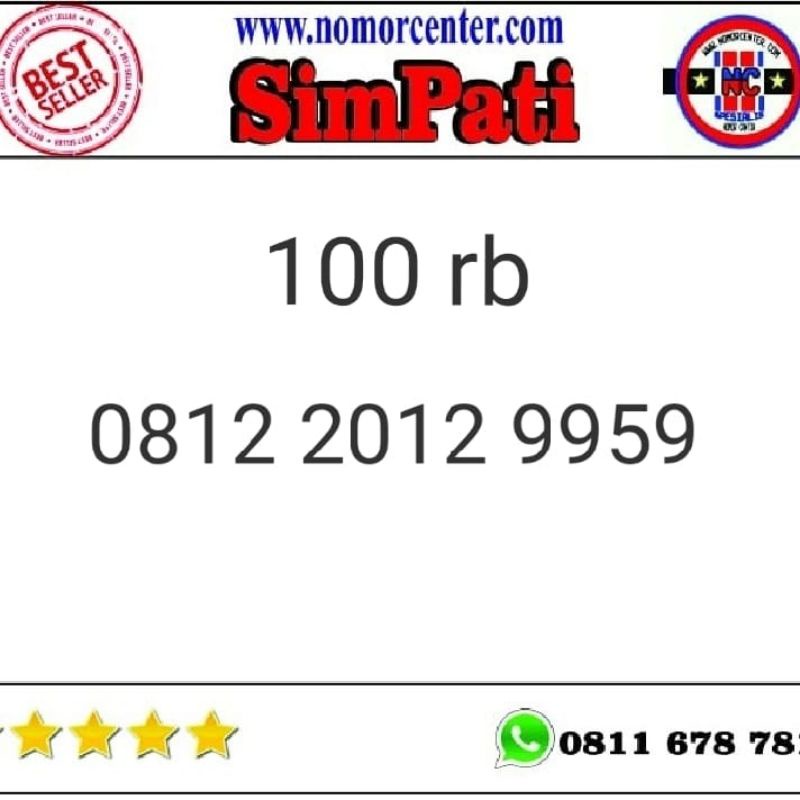 NOMOR CANTIK SIMPATI 0812 XXXX 9959 TENGAH TAHUN 2012 RAPIH B11