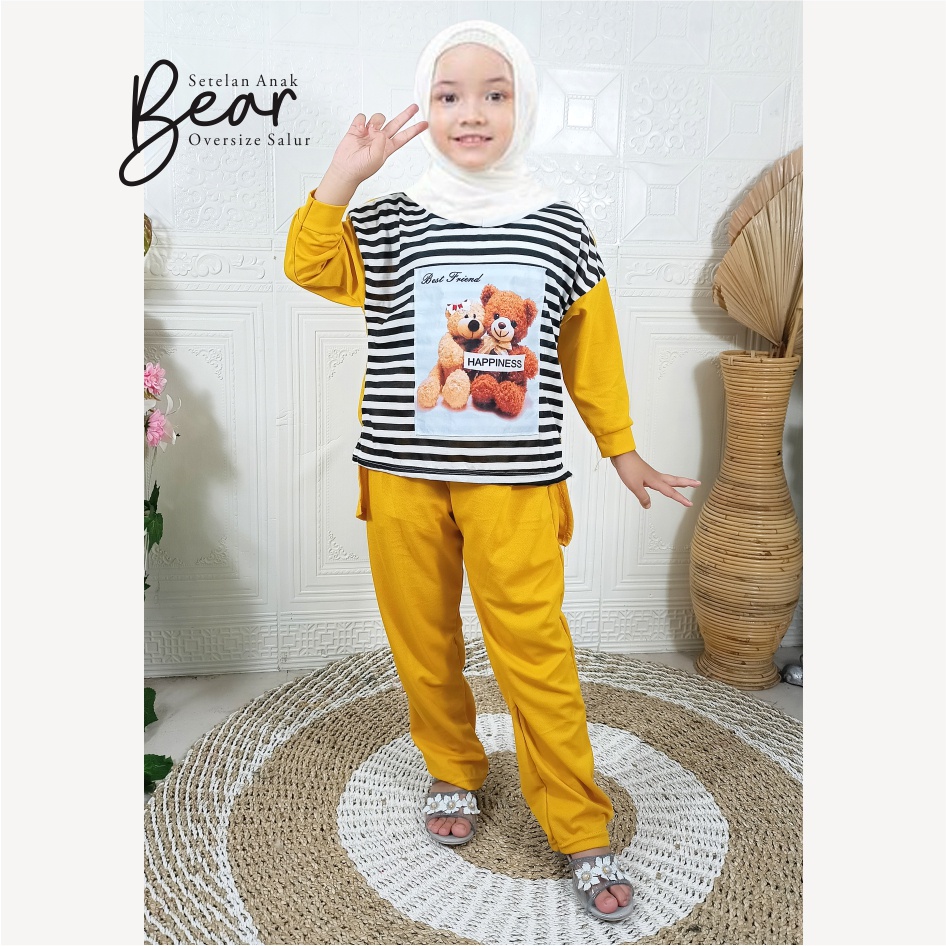 Setelan Anak Perempuan Bear Oversize Salur CKids