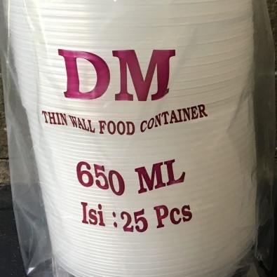 Thinwall DM 650 ML Mangkok Bulat Isi (25 pcs)