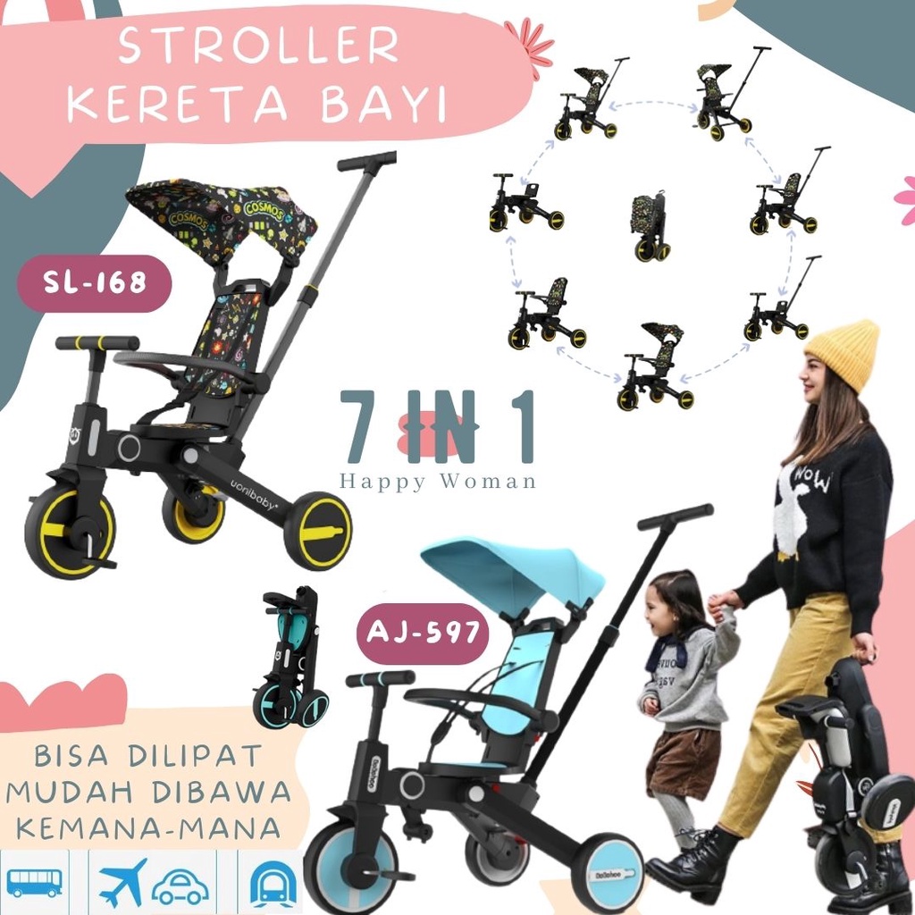 Stroller Bayi Stroler Anak Kereta Bayi Dorong Baby Stroller Lipat Bayi Sepeda Anak