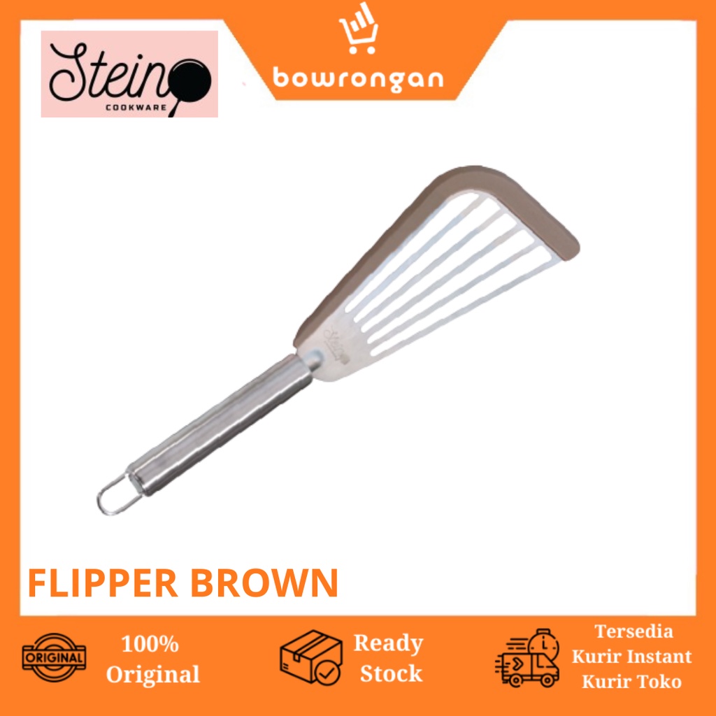 STEINCOOKWARE FLIPPER STEIN FOOD SPATULA STAINLESS SUTIL SILICONE