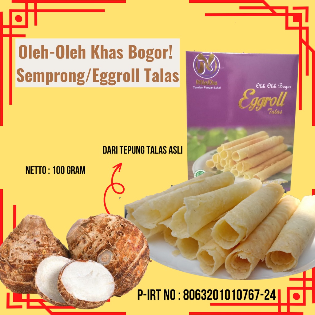 

Semprong Renyah Dari TALAS Cemilan Eggroll Manis Panjang Oleh Oleh Khas Bogor Makanan Ringan 100Gram