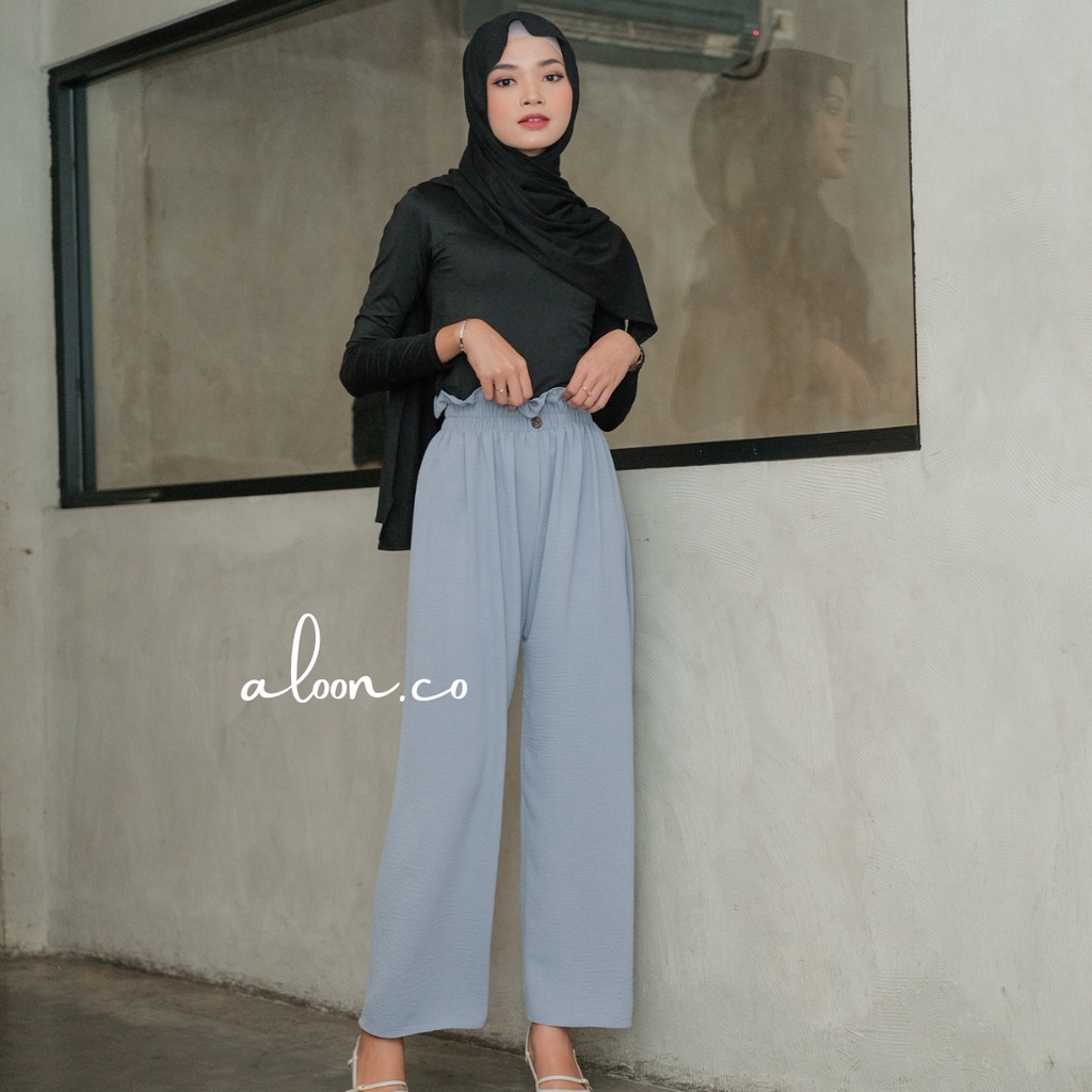 Navya Celana Kulot Kancing Bahan Crinkle Airflow – Celana Wanita Kulot Highwaist