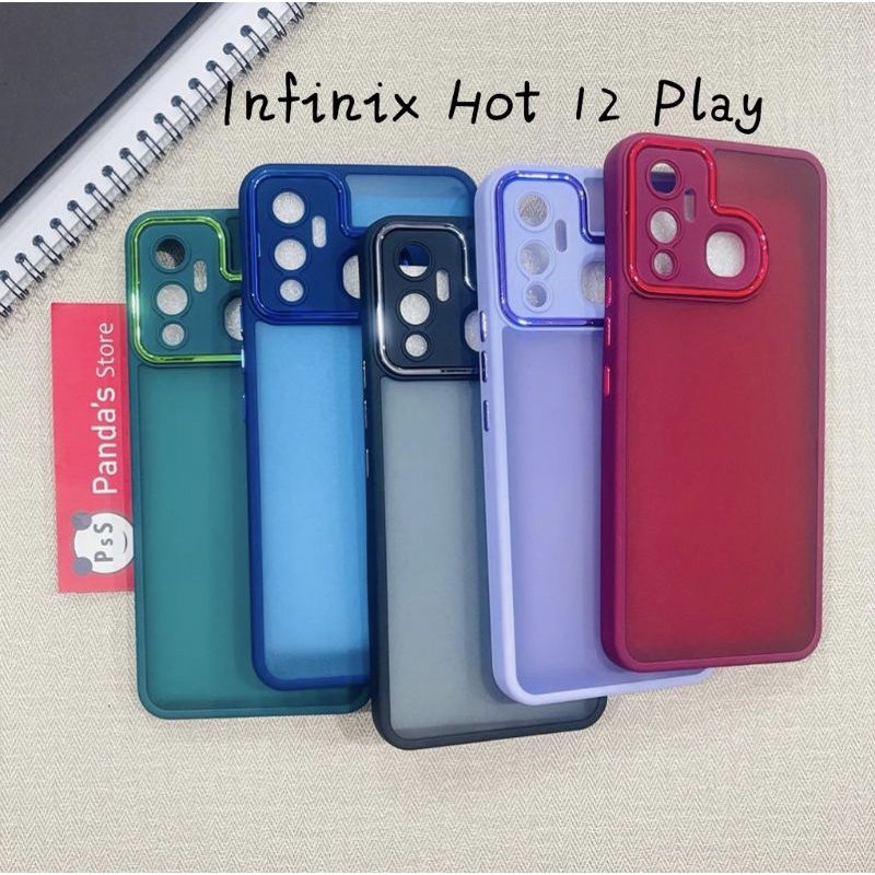 Case Infinix Hot 12 Play Metal Chrome Softcase Dove Premium Luxury PSS