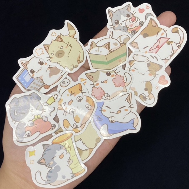 

[ READY STOCK ] Japanese Cartoon Cat Seal Stickers for Decorations