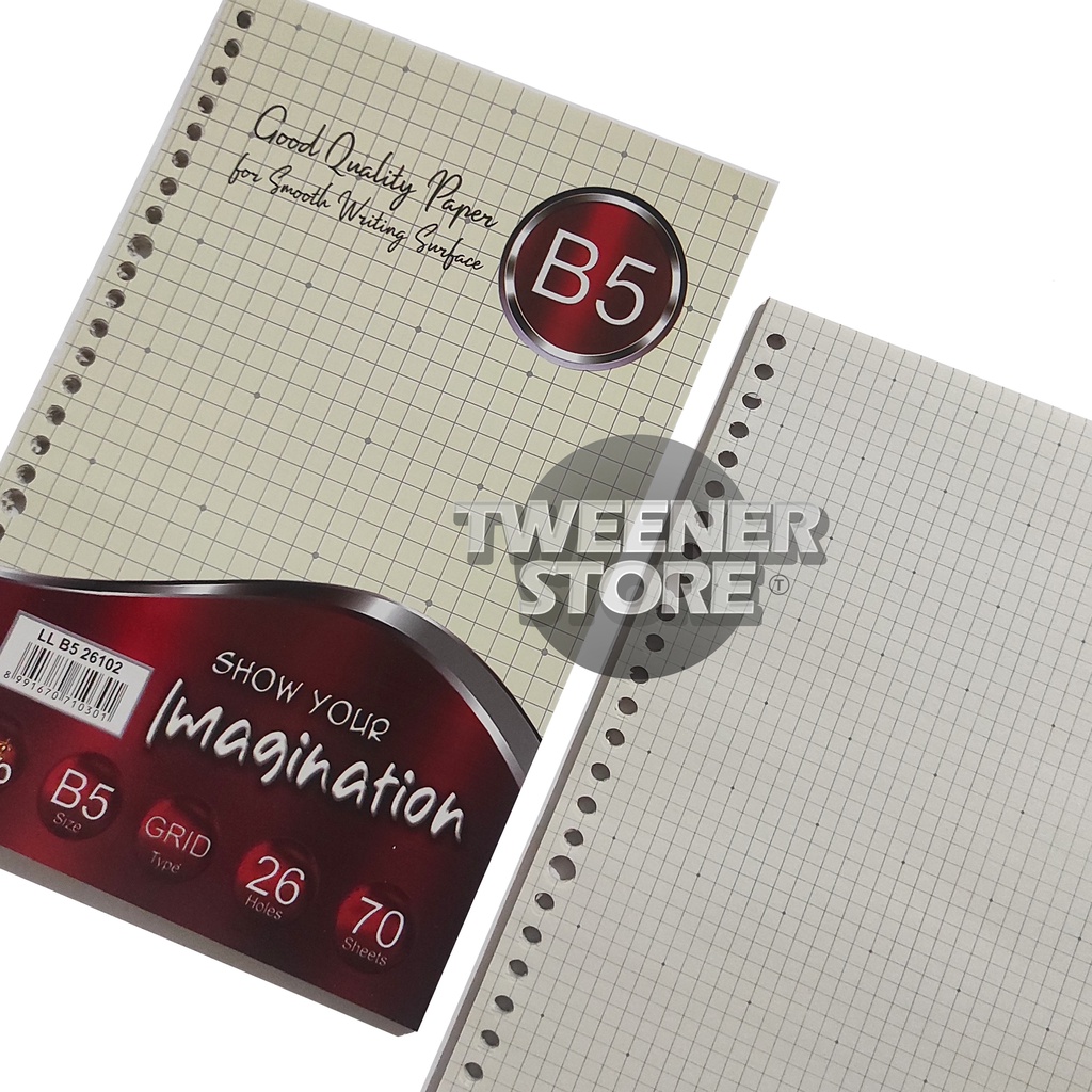 

[B5-KOTAK] Jojo Kertas Isi Binder B5 isi 70 Sheets Kotak-kotak/Grid | Loose Leaf LLB5 26102