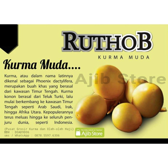 

(Promil) KURMA MUDA TANGKAI 500gram 1/2 KG Ruthob Ruthab Kuning