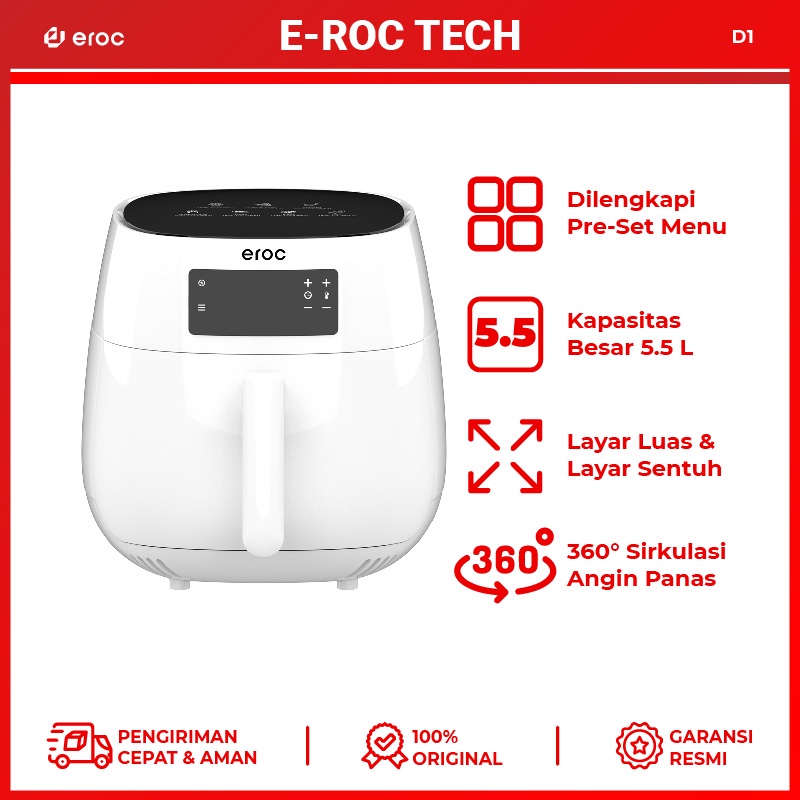 Jual EROC Air Fryer Smart Control - Kapasitas 5.5L - Digital Preset ...