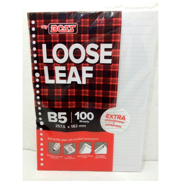 

Kertas binder B5 100lbr bigboss