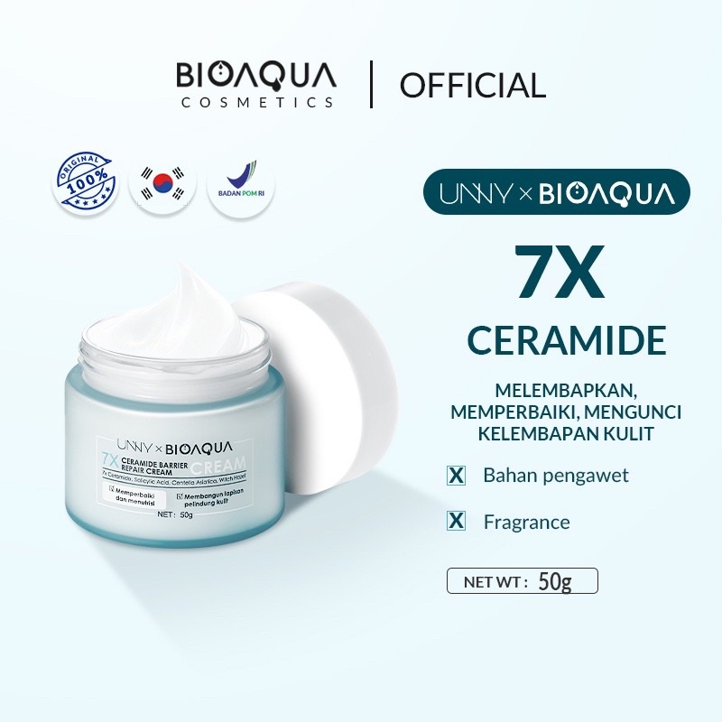 BIOAQUA 7X CERAMIDE SKIN BARRIER REPAIR MOISTURIZE CREAM 50GR CREAM PELEMBAB WAJAH CREAN SIANG CREAM MALAM DAY CREAM NIGHT CREAM