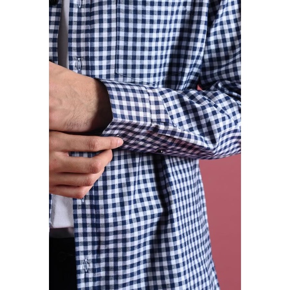 KEMEJA PREPP STUDIO GINGHAM SHIRT LS SCOOTER EDITION NAVY - S