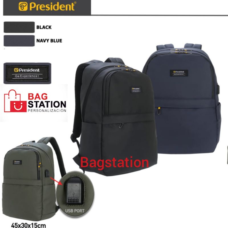 BACKPACK PRESIDENT ORIGINAL TAS RANSEL LAPTOP PRESIDENT USB ORIGINAL