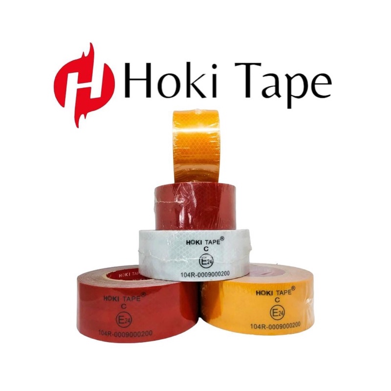 

Stiker untuk kir mobil 5cmx5m pita reflektif /pita untuk kir HOKI warna kuning putih merah___159