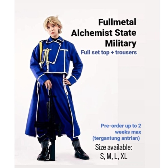 COSTUME COSPLAY FULLMETAL ALCHEMIST RIZA HAWKEYE ROY MUSTANG MARIA ROSS MAES HUGHES STATE MILITARY K