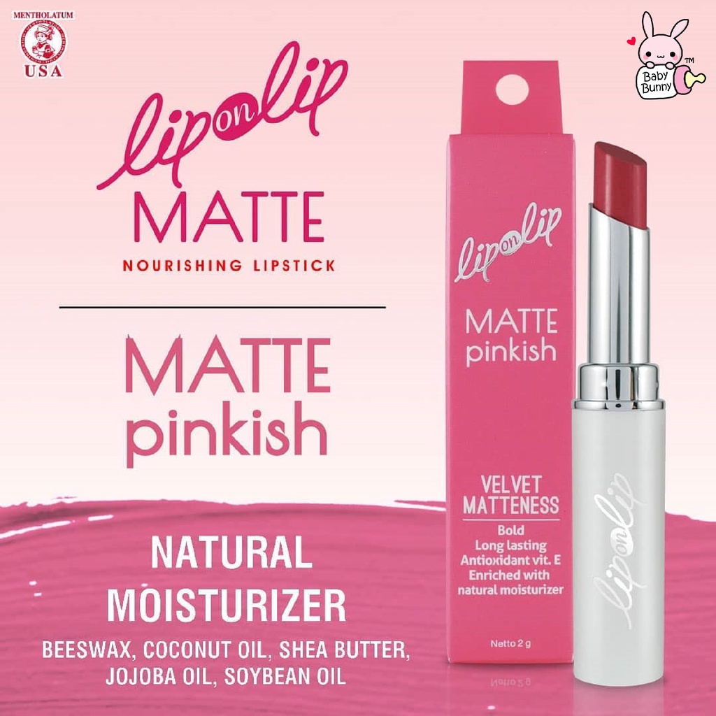 ❤ BELIA ❤ Lip on Lip Matte Lipstick Velvet Matteness Nude / Rosie / Pinkish / Peony BPOM Rohto