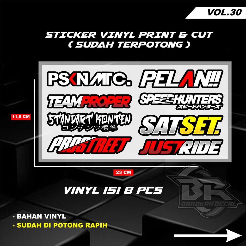 Stiker Racing Sticker Pack Print &amp; Cut Stiker Motor Setiker Variasi 30/34