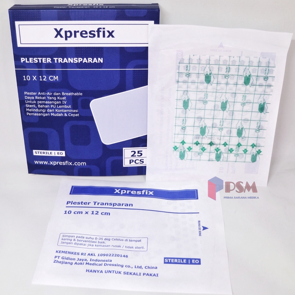 Xpresfix 10x12cm Plester Infus IV Transparan Anti Air / Dermafix S