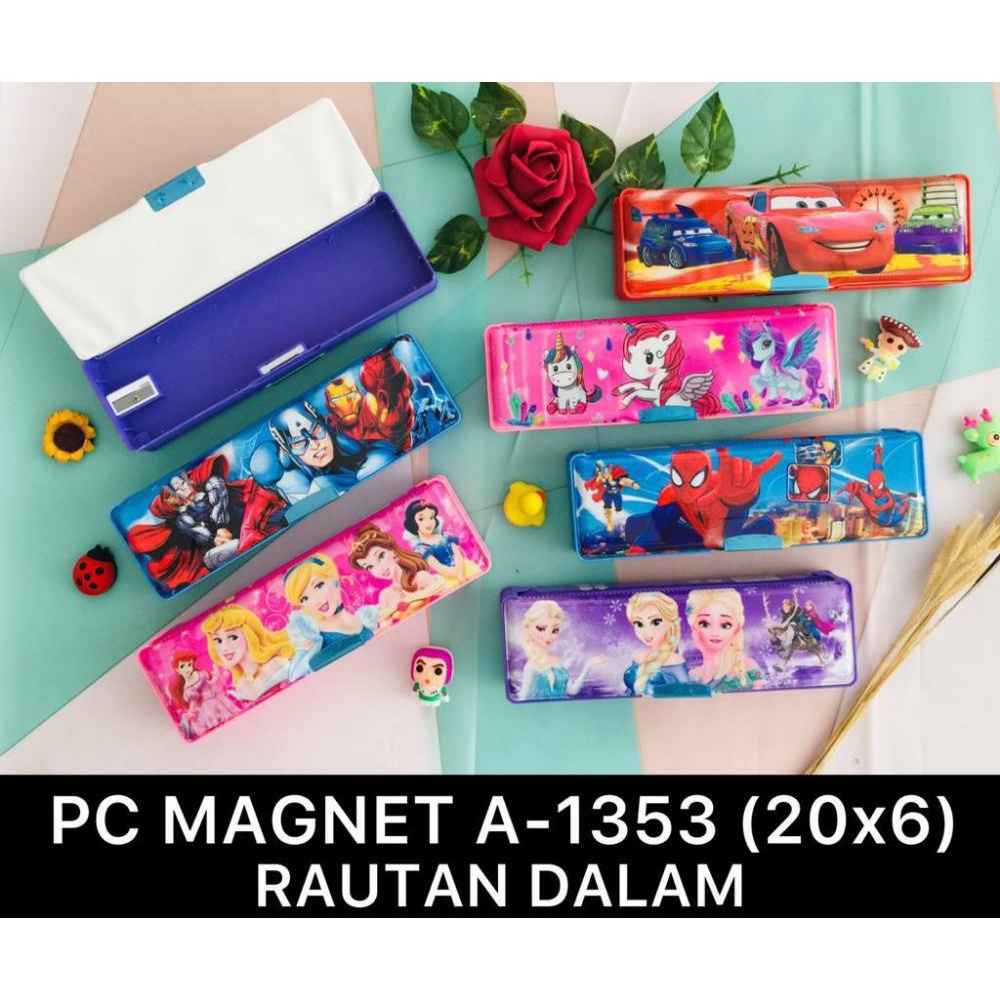 

AS888 - KOTAK PENSIL MAGNET 2 SISI KECIL PLUS RAUTAN PENSIL KARAKTER KARTUN A-1353. MURAH