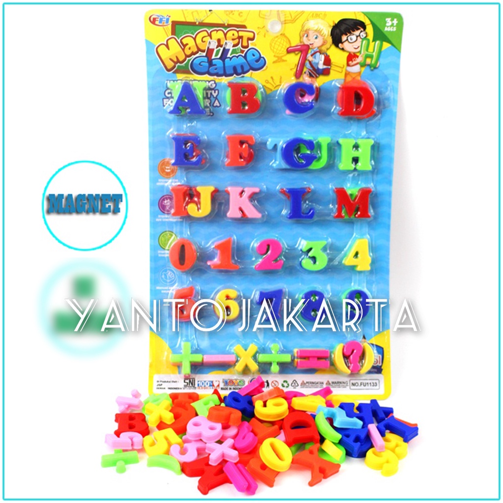 MAINAN ANAK MURAH MAGNET GAME PUZZLE ABJAD DAN ANGKA EDUKASI