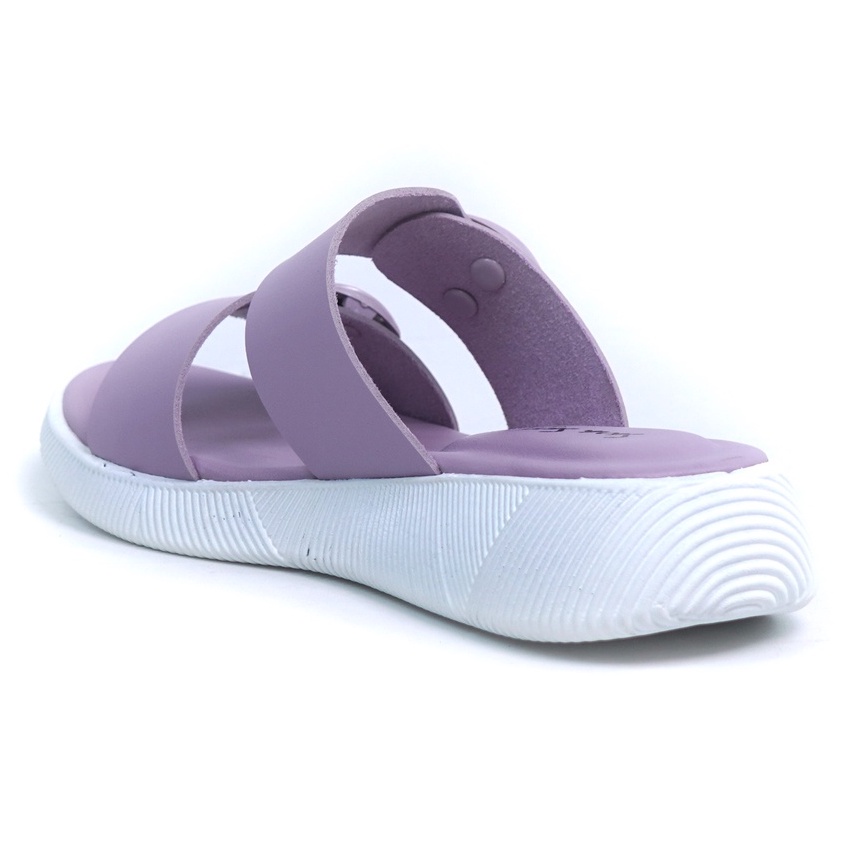 SARASARA YUK - Sandal Wanita Slop Casual Model Birken Sol Puyuh SARA SARA JEAN Sendal Selop Cewek Kulit Santai Strap Gesper Ban dua Empuk lucu Size 36 37 38 39 40 Warna Lilac Ungu Soft Anti Slip Original Kekinian Terbaru Shoes ORI Mall Official Store