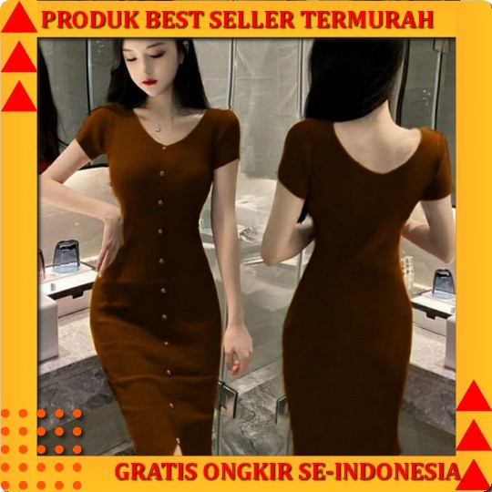 Baju Kondangan Wanita Cewek Dress Casual Polos Warna Merah Hitam Putih Ms Dress Velvet Dress Basic K
