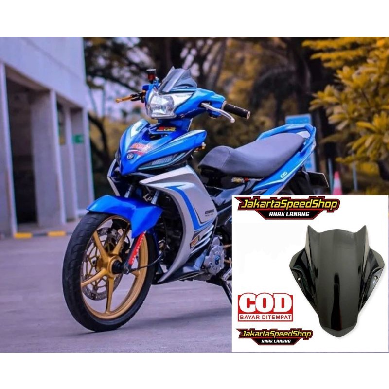 Visor jupiter mx new model batman bahan akrilik warna hitam kilap pnp jupiter mx new