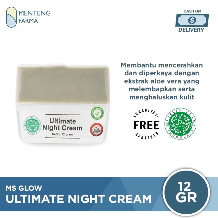 Ms Glow Ultimate Night Cream 12 Gr - Krim Malam Untuk Anti Aging