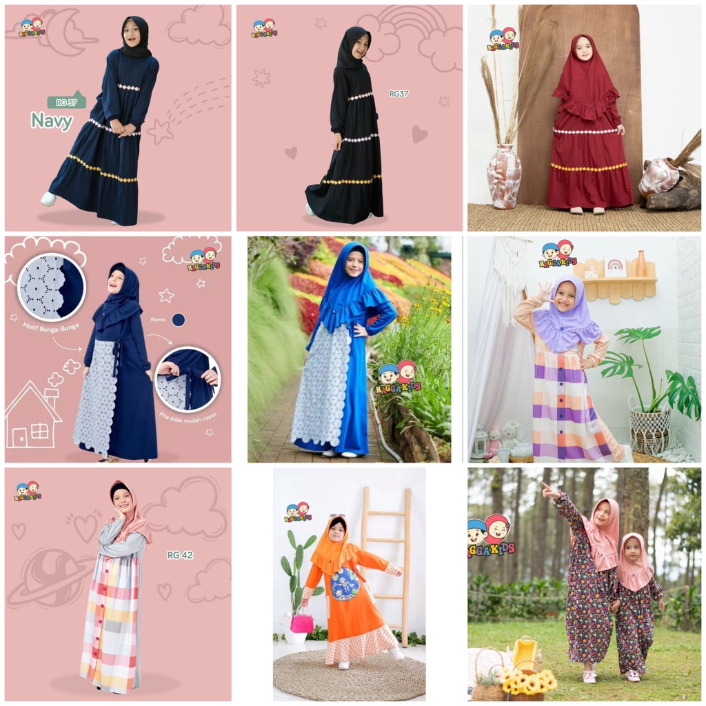 Raggakids Gamis Anak minimal pembelian 2 gamis/baju (GROSIR/RESELLER)