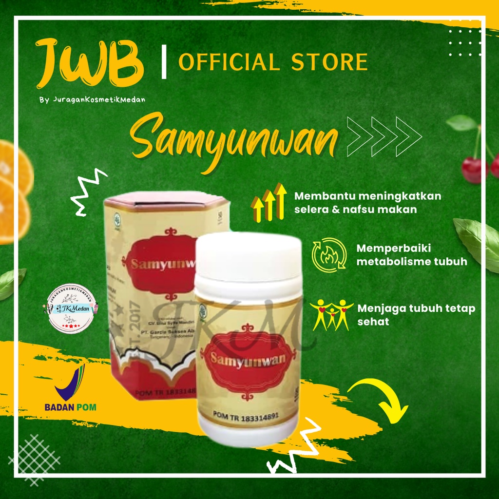 SAMYUNWAN BPOM DE SAMYWAN(SAMYIUWAN) 50CAPSUL SUPLEMEN PENINGKAT NAFSU MAKAN SUPLEMEN PENGGEMUK DESAMYWAN