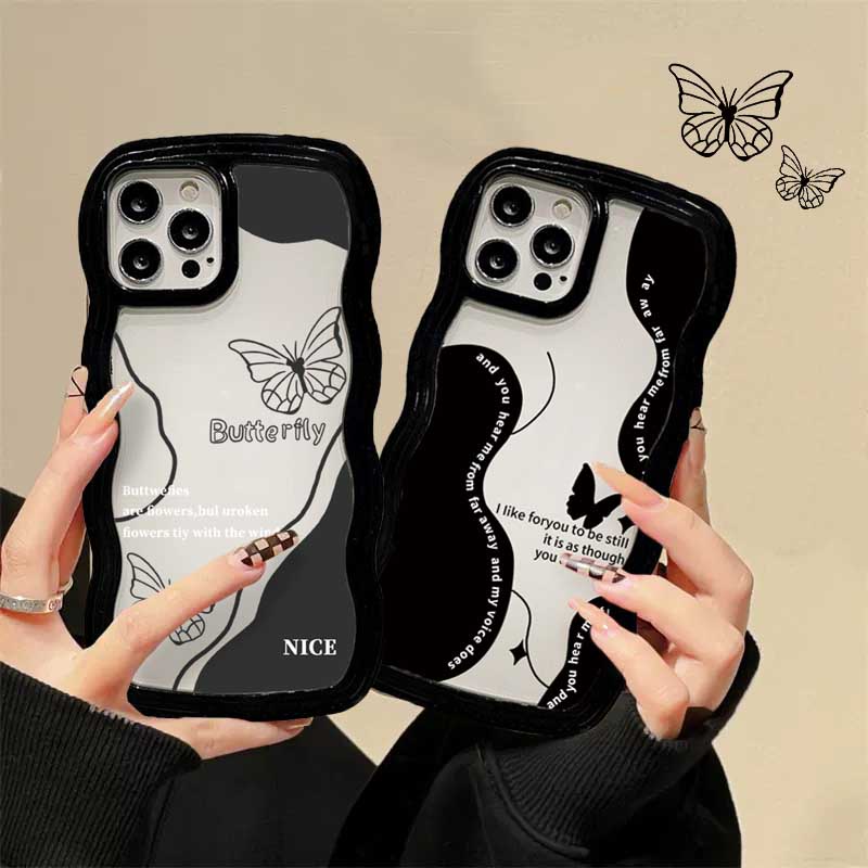 Casing Silikon Case Iphone14 14 14 Pro MAX 11 Pro 11 Pro MAX 12 12 Pro 12 Pro MAX iPhone 13 Pro MAX X XR XS MAX 6 6S 7 8 Plus SE 2020fashion Halus Motif Kupu-Kupu Creative Case