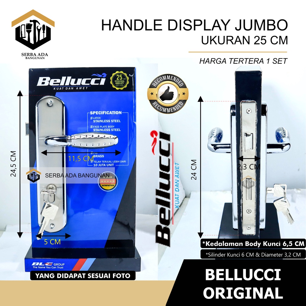Kunci Pintu Besar Bellucci Eagle NP Bekas Display Handle Besar Bellucci Eagle Handle Stainless