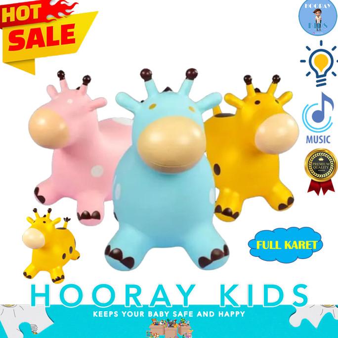 MAINAN KUDA KUDAAN JUMPING ANIMAL KARET TEBAL MUSIK BESAR EDUKASI ANAK