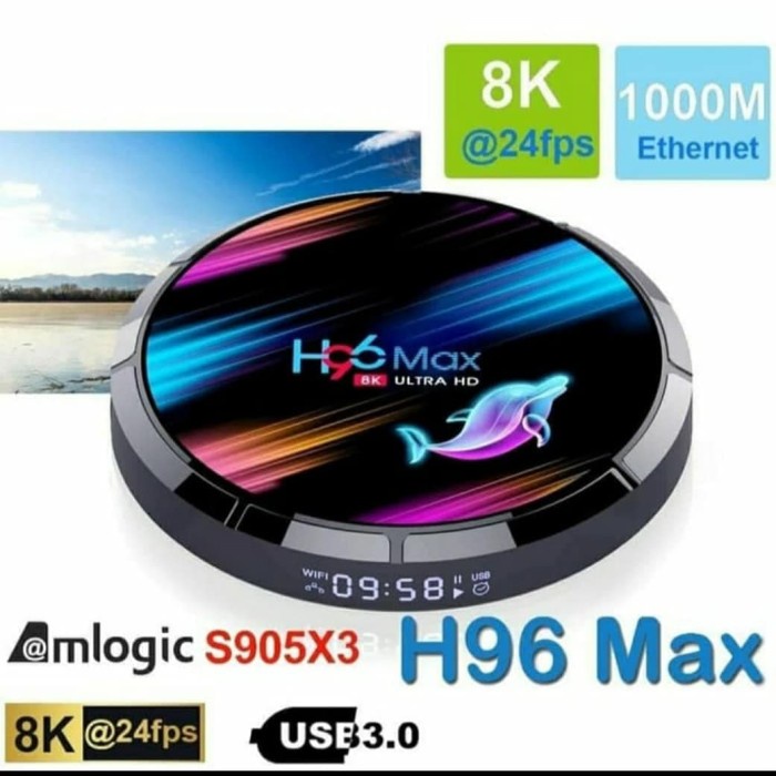Produk Terbaru H96 Max X3 4Gb/128Gb Android 9.0 Wifi Dual Band Tv Box Amlogic S905X3