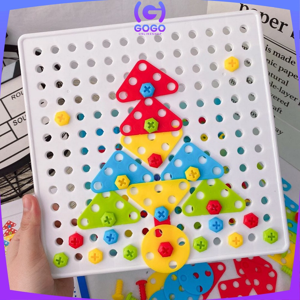 GOGO-M41 Mainan Edukasi Anak Creative Puzzle DIY Bor Obeng Sekrup 180PCS Mainan Block Susun Baut