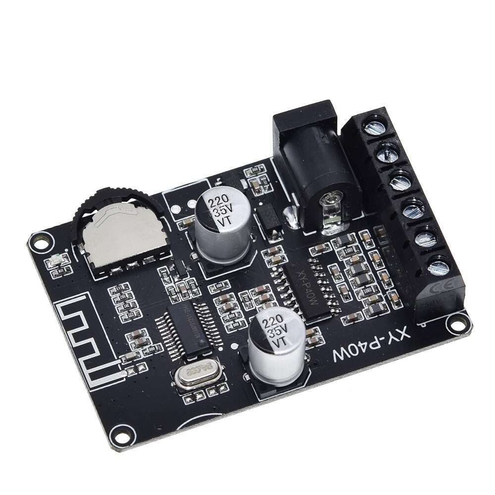 Bluetooth 5.0 stereo audio power amplifier board 40Wx2 Bluetooth receiver DC 12/24V supply XY-P40W