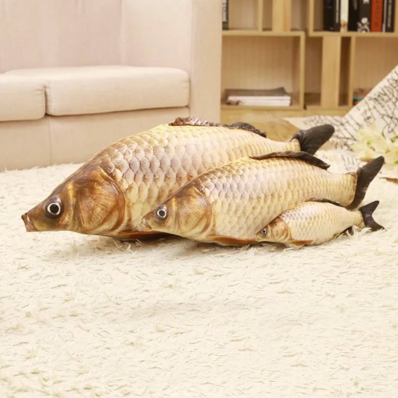 Mary 3D Carp Fish Cushion Bantal Hewan Mainan Mewah Anak Hadiah Dekorasi Rumah 20cm/7in