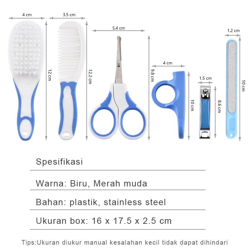 HK Perlengkapan Perawatan Bayi Gunting Kuku Sikat Sisir Bayi | Baby Kit Care 6 in 1 Set | Gift Set