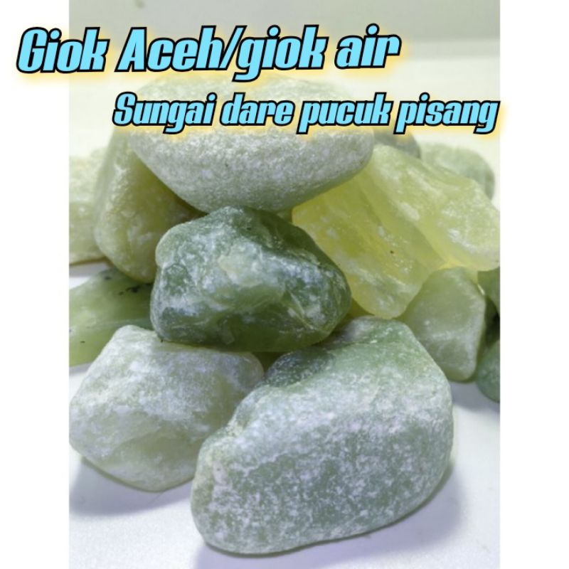 bahan batu akik giok Aceh /giok air /sungai Dareh pucuk pisang rough.03