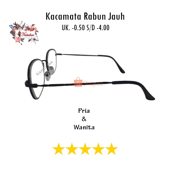 Kacamata Lensa Minus (-) -0.50 s/d -4.00 Frame Kotak Metal High Quality Material Kacamata Rabun Jauh Unisex FREE CASE