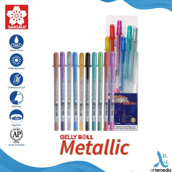 

TERLARIS Pulpen Warna Sakura Gelly Roll Metallic Color Gel Pen Bolpen /ALAT TULIS AESTHETIC/ALAT TULIS SEKOLAH/ALAT TULIS SET/ALAT TULIS LENGKAP/ALAT TULIS ANAK/ALAT TULIS LUCU