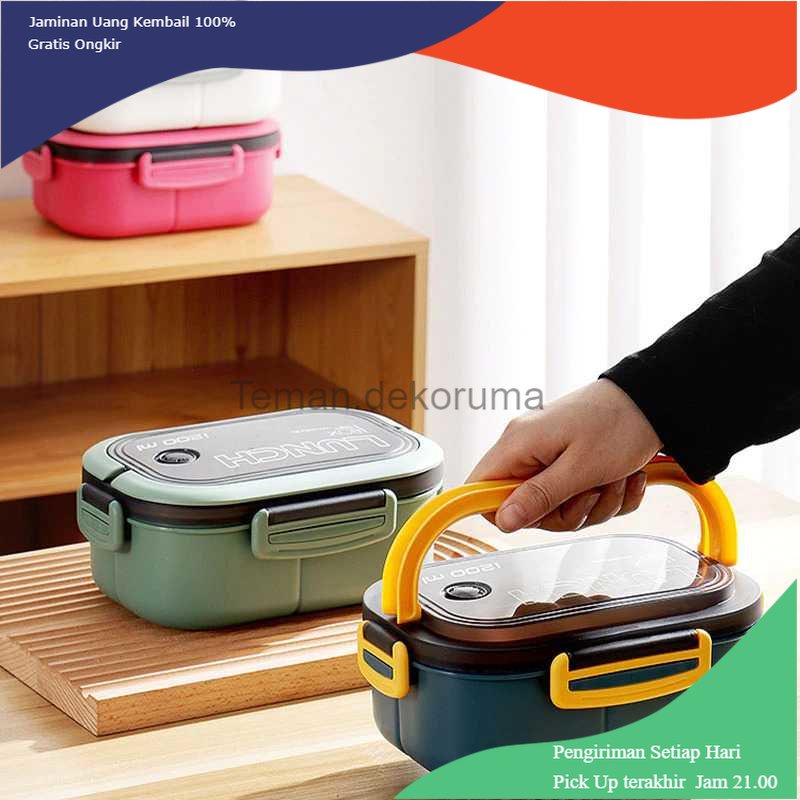 TD - PR HOMEFAVOR Kotak Makan Bento Lunch Box Double Layer 1200ml - HF225