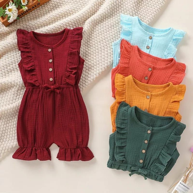 Jumpsuit Bayi Nindy Anak Perempuan 0-18 bulan Ruffle Baby Gum