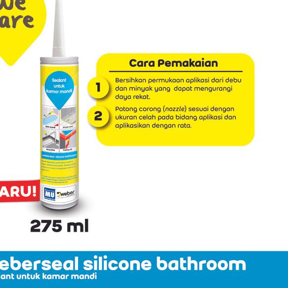

MU Weber Weberseal Silicone Bathroom Sealant untuk Kamar Mandi 275 ml - Transparant
