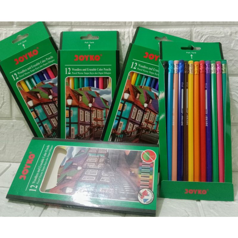 

12 pics pensil warna JOYKO bisa dihapus,ADA PENGHAPUSNYA