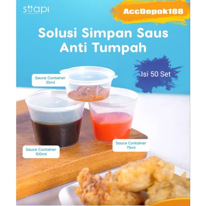 Sauce Container 35 ml SUAPI /Cup Sambal/Cup Saos/Tempat Saos Plastik Isi 50 Pcs