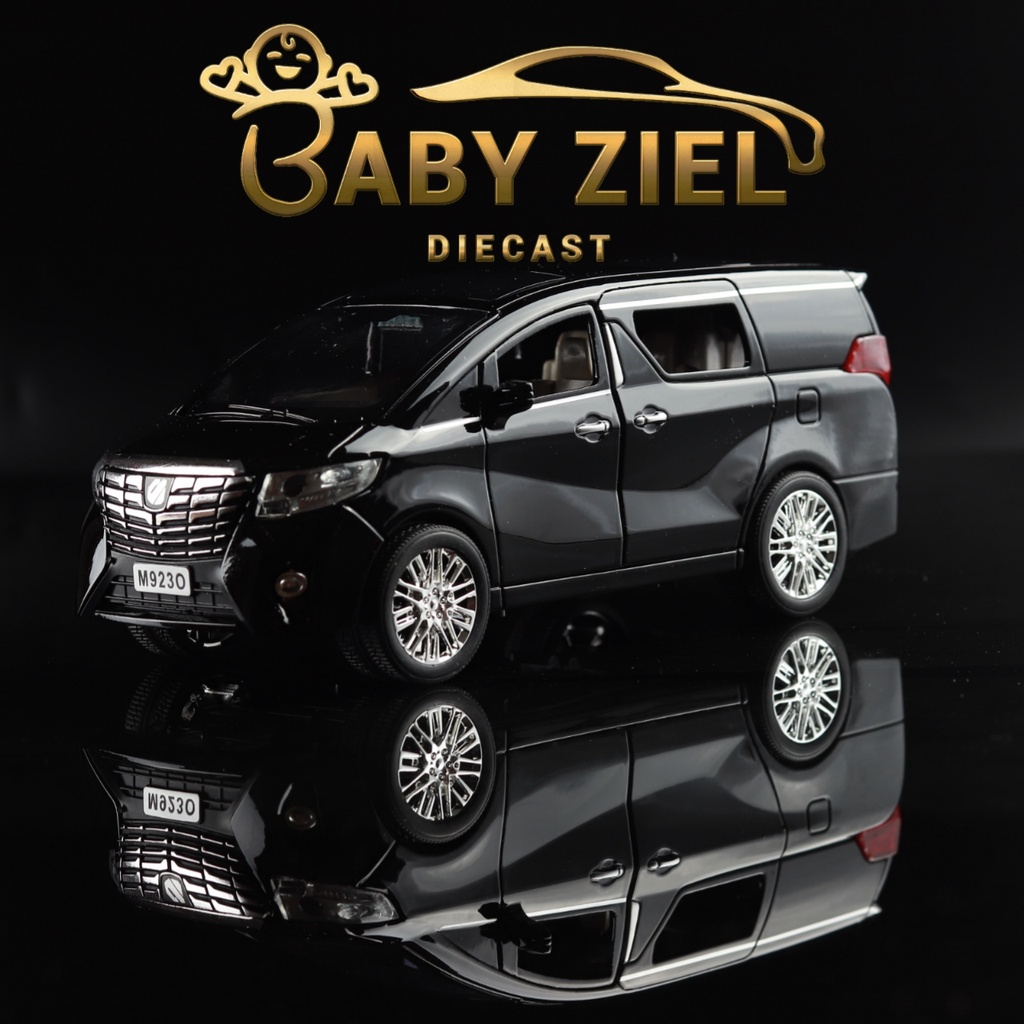 Diecast Alphard 1:24 Hitam Miniatur Mobil Besi Metal Koleksi